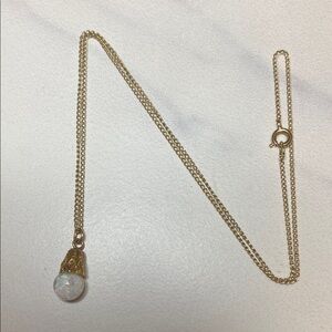 15" Gold Filled Necklace with‎ Opal Orb Pendant